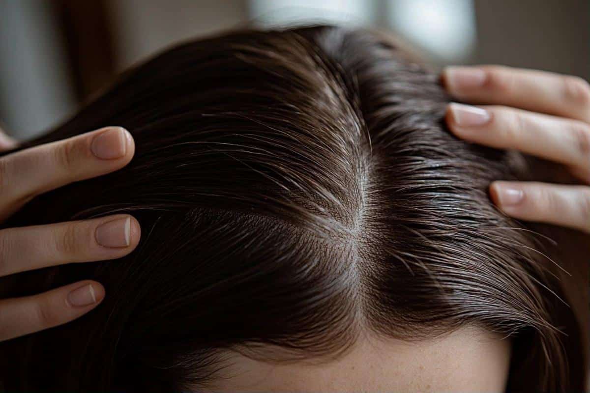 Rattraper mèches trop claires sur base châtain foncé